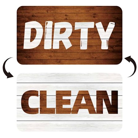 Opvaskemaskine Magnet - REN/SKIDET - Dobbeltsidet skilt