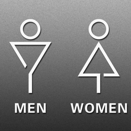 19 x 14 cm, personlig toalett skylt, toalett skylt - triangel - porslin, vit,