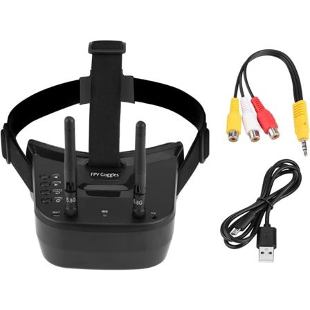 Fpvgles Fpvgles För Drönare Plast Svart 3Inch 480 * 320 Display 5.8G 40 Kanaler Fpvgles Inbyggt 3.7V 1200Mah batteri