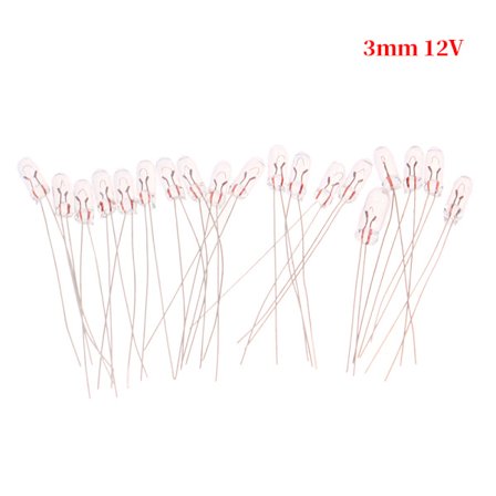 20 kpl Miniatyyri 3/4mm 6V 12V lamppu hehkulamppu Edison Incandescen
