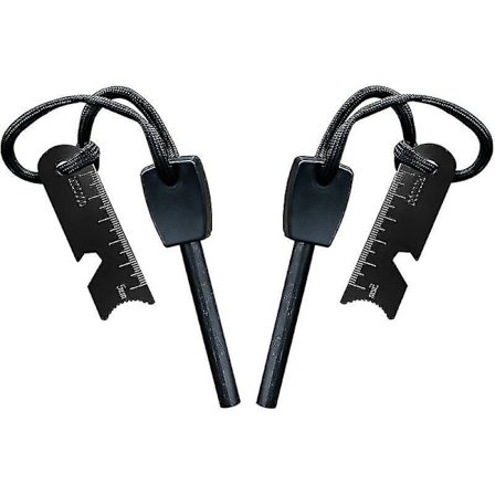 Survival Fire Flint, Fire Starter Med Skraber, Vandtæt, 10.000 Gnister Ved 3.000 Grader, 8mm Bar, Magnesium Fire Steel - Fire Starter, Hals Lanyard