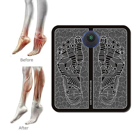 Ny elektrisk EMS fotmassageapparat benformningsplatta fotmuskelstimulatormatta USA-kit