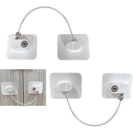 Sikkerhetsskuffeslås, 2 barnesikkerhetsskuffeslås lim f