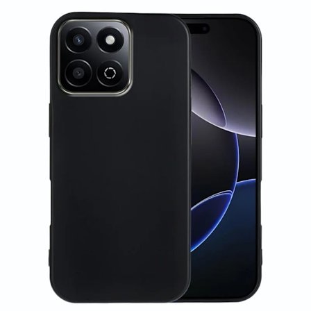 Honor X7c 4G / Honor Play 60 Plus 5G / Honor Play 9T / Honor 200 Smart 5G Flexibelt fodral Mjukt matt anti-fingeravtryck bakstycke för telefon - Svart