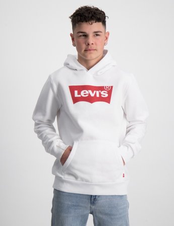Levi's LVB BATWING SCREENPRINT HOODIE Biały Bluzy z kapturem Chłopiec - Kids Brand Store