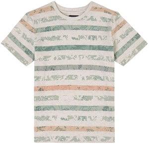 Kids - IKKS Green Striped Graphic Print T-Shirt 12 years - Tops - 12 years - Grey