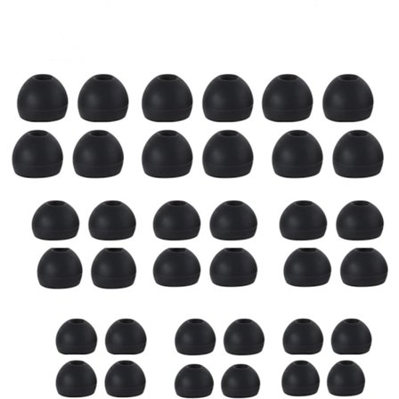INF Silikonöronproppar för 4,5-6 mm in-ear-hörlurar 3 storlekar 18 par Svart