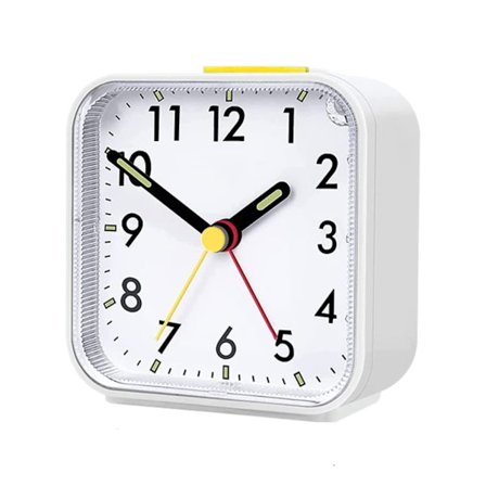 Analogt vækkeur uden tikken med lys og snooze-funktion og topknap, høj alarm, lydløst vækkeur, batteridrevet-FX-