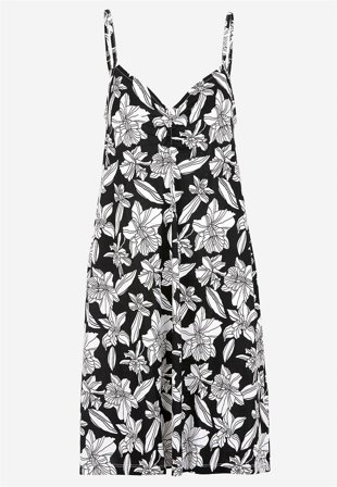 Cellbes of Sweden - Strandkjole i jersey i sort / blomstret til damer i størrelse 42/44