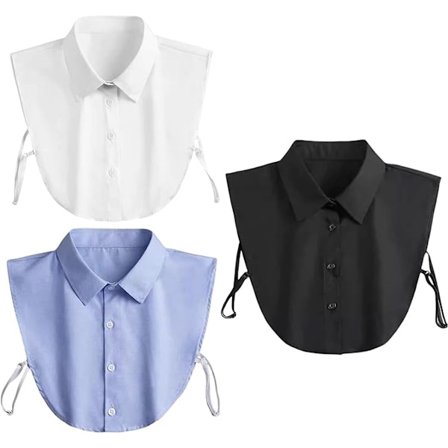 Sæt med 3 blusekraver til kvinder - Aftagelig spids krave Basic - Kraver til kvinder