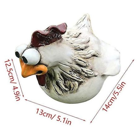 Høne der sidder på hegn, dekorative havestatuer til hegn, hane statuer, vægkunst, gårdkunst, skulptur