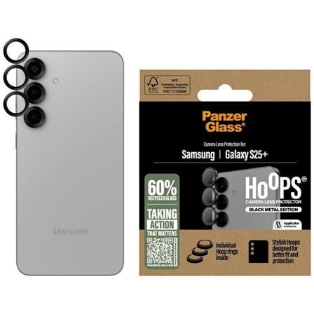 PanzerGlass Galaxy S25 Plus kameralinsedæksel hærdet glas bøjler - sort