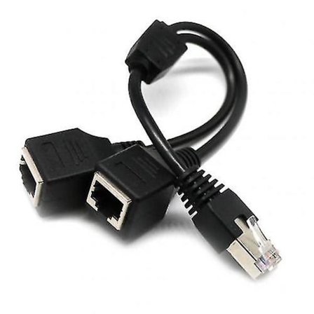 RJ45 Ethernet Splitter Adapter 1 Hann til 2 Hunn LAN Nettverk Splitter Støtte Cat7 Cat6 Internett Nettverk Skjøteledning
