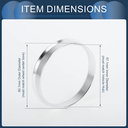 4 stk. 57,1 mm ID 60,1 mm OD Bil Dæk Centrerings Nav Centriske Ringe Hjulboringscenter