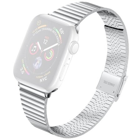 Apple Watch (45 mm) klockarmband med dubbelt spänne i rostfritt stål - Silver