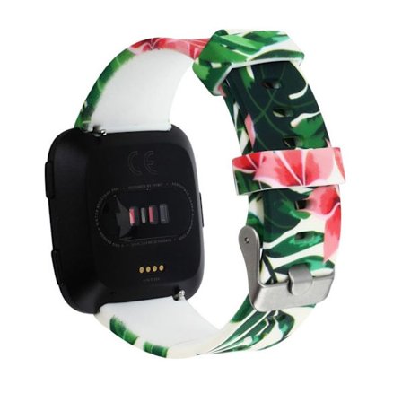 Fitbit Versa klockarmband silikon blommönster - Stil E