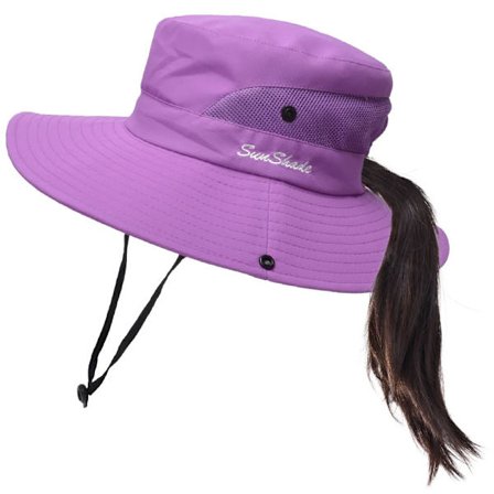 Sommer Solhatt for Kvinner,【UPF50+UV-beskyttelse・pustende】 Strandhatter Hestehale-hatt Kvinner Strand Hage Fiske Fotturer Hatter