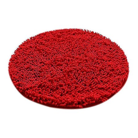 Rund Halkfri Mikrofiber Ryamatta Badrumsmatta Absorberande Matta Dia. 60cm Röd -Sy