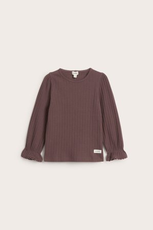 Newbie | Ribbad topp med spetskant | Lila