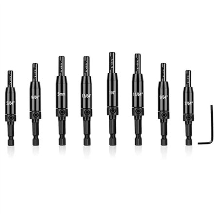 Självcentrerande Borr för gångjärn, Träcentrum, Snickerier, Dörr, Fönster, Skåp, Gångjärn Totalt 9 st