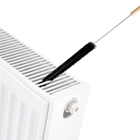 Radiatorbørste 72 cm radiatorbørste fleksibel langt trehåndtak radiatorbørste radiator tørketrommel multifunksjonell rengjøringsbørste