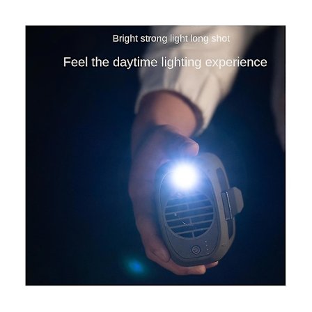 8000mAh Midjehengende Vifte Bærbar Mini Bladløs Vifte Ubs Nødladning Hengende Nakkevifte Sportsvifte Grønn