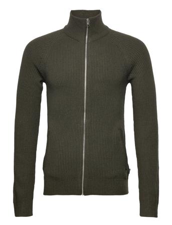Jjpannel Knit Zip Cardigan Pre Knitwear Full Zip Jumpers Grønn Jack & J S