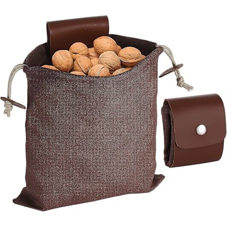 Foderpose, sammenklappelig Bushcraft-pose, vokset lærredsfoderpose Læderbæltepose Taljepose Svampepose Høst