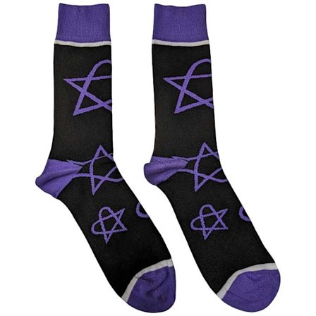 Him Unisex Vuxen Heartagram Strumpor 7 UK-11 UK Svart/Lila