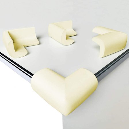 Set med 4 mjuka skumhörnskydd för bord, barnsäkerhet, rät vinkel