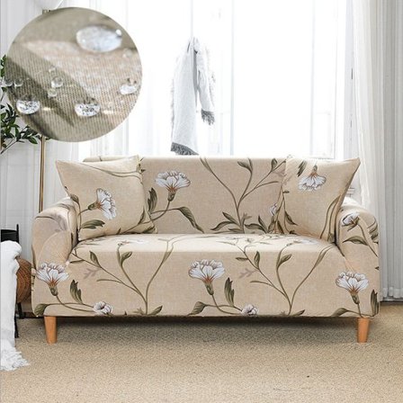 Sofaovertræk 2 sæder 145-185cm Blomster Sofaovertræk med armlæn Mo