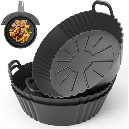 Runda Silikon Air Fryer Liners, 3-pack