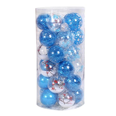 30 st/ask Julgranskulor Dekorativa DIY Julgranshängande Kulor Smycken Festdekoration (Sjöblå)