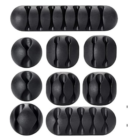 9-delt skrivebordskabelorganisator Wire Organizer Ledningsholder kabelclips