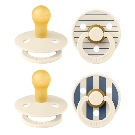 BIBS Colour Round Latex Pin Ivory Vanilla mix/Pin Ivory Steel Blue mix Size 1, Børn & Forældre, Sutter, Latexsutter
