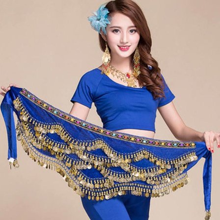 Mavedansebælte Hoftetørklæde ROYAL BLUE