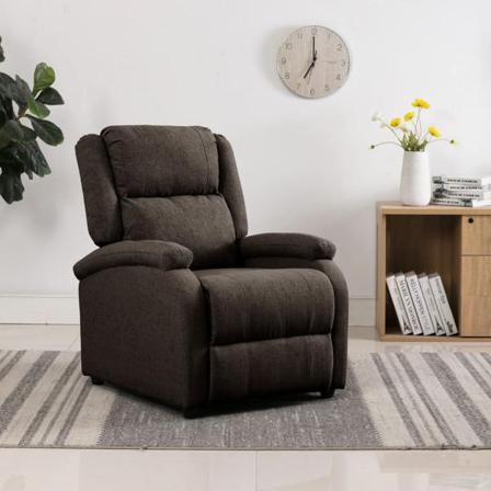 Vidaxl Reclinerfåtölj Mörkbrun Tyg Brun