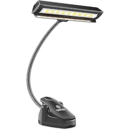 Professionel Musiker Super Stærk 19 LED Nodestativlampe, Clip On Orkester Piano Lamper, 9 Niveauer Dæmpbar Genopladelig A(FPK11)