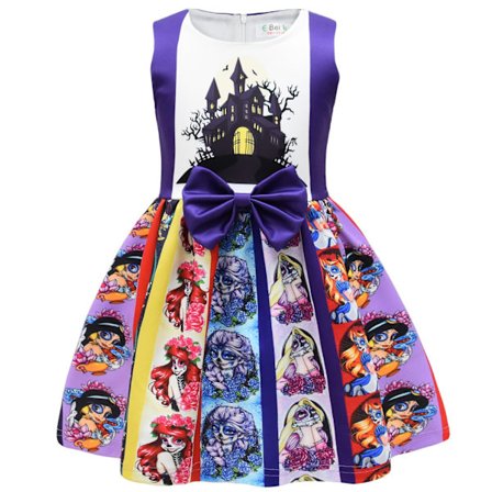 Girls Cosplay Dress Bowknot Dress Christmas Halloween Party 130cm