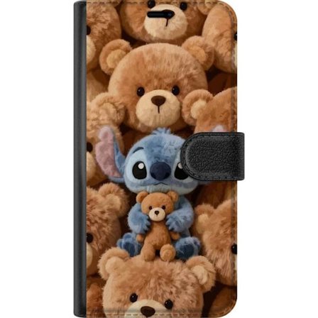 Kompatibel Tegnebogsetui til Xiaomi 15 Stitch omgivet af brune teddybjørne med en lille teddybjørn i armene i en sød og hyggelig kawaii-design