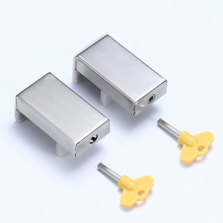 2-pakning skyvbart vindu kilelås med nøkkelsikkerhet justerbar skyvedørrammestopper aluminium anti-tyveri