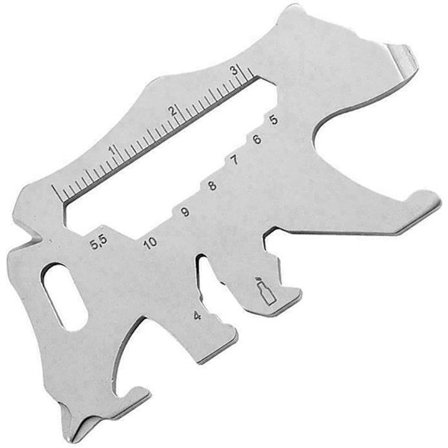 13 in 1 Ulkoilutyökalut Monitoiminen EDC-korttityökalu Karabiner-klipsipullo (hopea)