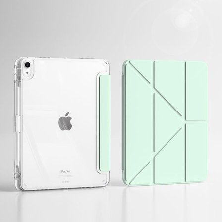 Stilrent skal för iPad 2021 9 10.2" Klar Grön Y 3" Tredelat Hårt Vikbart