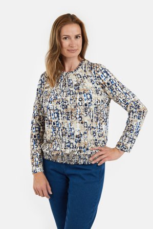 SIGNATURE - Langærmet T-shirt - Blå Mix - Mønstret