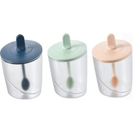 Set med 3 Kryddburkar, Tät Plast Kökskryddburk Plast Kryddburk Kryddburk