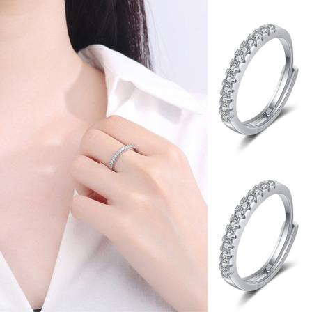 Bröllop Unisex Silver Justerbara Diamantringar Smycken Present