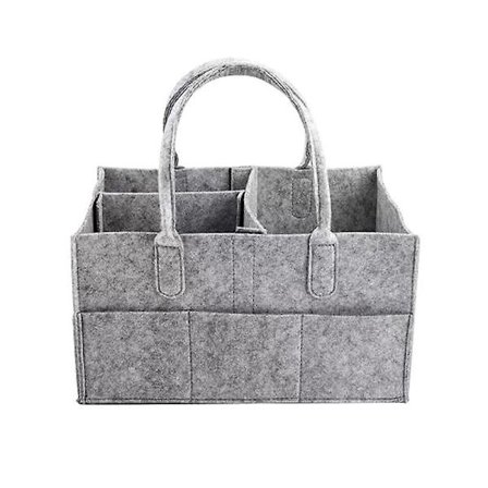 Kokoontaitettava vauvan vaippaorganisaattori, kannettava säilytyskori vaihdettavilla lokeroilla (harmaa)