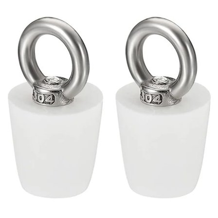 Konisk Propp Silikongummipropp 19mm till 26mm Solid Badkarspropp med Ring, Vit 2 st