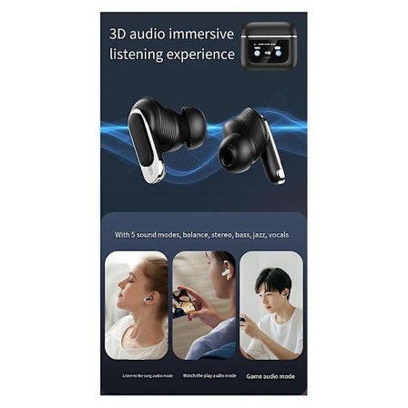 TWS Bluetooth 5.3 Bluetooth Hörlurar In-Ear V8 Fullfärg Touchskärm True Wireless Brusreducering