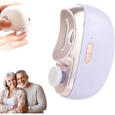 Easyclip Smart Negleklipper - 3 i 1 Smart Elektrisk Negleklipper for Seniorer, Baby og Voksne, Poleringsklipper med LED-lys, Egnet for Fingre